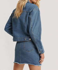 Nouvelle arrivée, veste en jean classique décontractée, lavage vintage personnalisé pour hommes et femmes, coton durable, confortable, vente en gros - Product Image 2