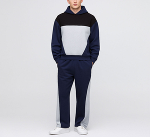 Mode hommes baggy survêtement surdimensionné deux pièces tenue décontracté jogging ensemble avec cordon de serrage pantalon et pull à capuche - Product Image 3