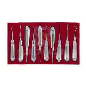 Kit de Extracción Dental de 10 Piezas Juego de Elevadores Dentales Manuales de Acero Inoxidable Instrumento de Elevación de Raíz Curvado para Extracción de Dientes - Product Image 1