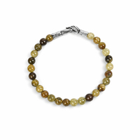 Bracelet ajustable fait main en agate naturelle, perles de tourmaline, corde tressée extensible, bijoux pour boutiques, tons terre.