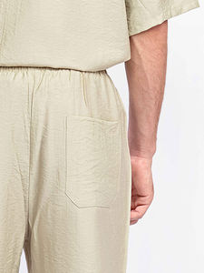 Pantalones cortos deportivos para correr de algodón transpirables ecológicos sólidos con logotipo personalizado para hombres-High Street Style - Product Image 4