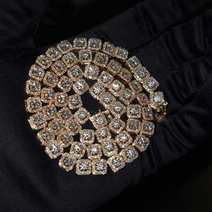 Superventas, cadena de tenis de Halo de diamante de moissanita chapada en oro amarillo, collar de moda certificado IGI de Plata de Ley 925, diamante - Product Image 2