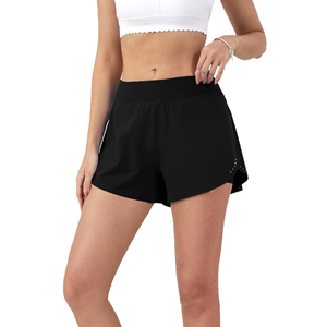 2025 femmes Shorts Yoga pantalon séchage rapide Polyester entraînement taille élastique avec poches femmes Sport course Shorts pour les femmes - Product Image 4