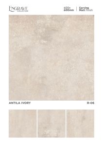 Azulejo de suelo de porcelana de diseño europeo moderno de 600x600mm, acabado mate, duradero y elegante para instalación adhesiva de talla de Hotel Villa - Product Image 4