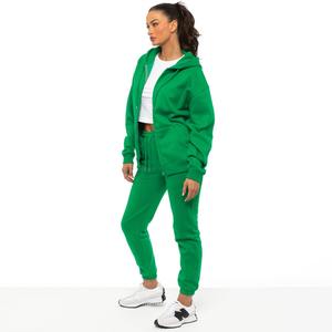 Femmes hiver décontracté deux pièces ensembles sweat à capuche plissé avec fermeture éclair élastique Patchwork Joggers survêtement pantalon nouvelles tenues d'automne - Product Image 2