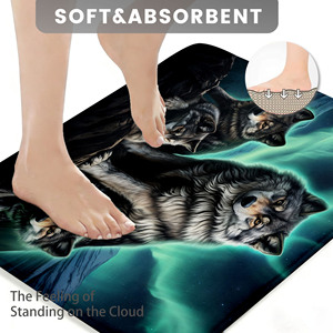 Ensemble de tapis de bain imprimés sur mesure pour salle de bain, tapis antidérapant pour douche, rideau de douche - Product Image 3