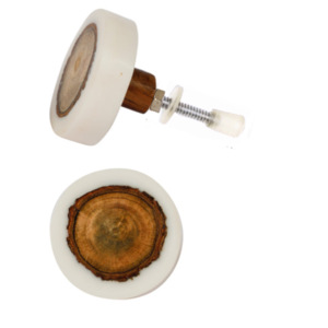 Perilla moderna de resina con incrustaciones de corteza de madera, manija de tracción, artesanías para armarios, armarios, dormitorios, cocinas, salas de estar - Product Image 2