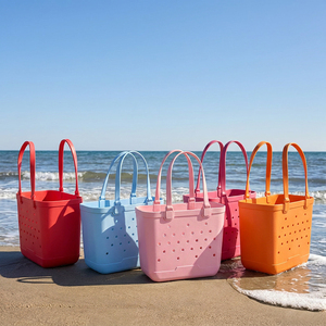 Wholesale Custom Logo EVA Beach Bag Waterproof Washable Rubber Beach Tote Bag <strong>Large</strong> Capacity Travel <strong>Handbag</strong> for <strong>Women</strong> - Product Image 1