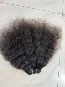 Extensions de cheveux humains de temple indien vierge ondulé à double trame du vendeur de confiance Paquets de machine brute avec double extrémités dessinées naturelles - Product Image 4