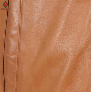 Blouson aviateur en cuir synthétique marron pour homme avec col mandarin et doublure en laine, style décontracté d'hiver - Product Image 5