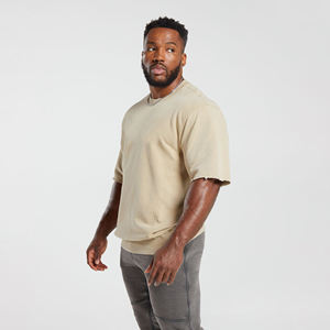 230 Gsm poids lourd t-shirt conception personnalisée blanc 100% coton col rond t-shirt hommes t-shirts t-shirt pour hommes - Product Image 2