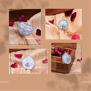 Bague de déclaration réglable femmes à la main Antique polonais à la mode religieux argent oxydé plaqué argent bague - Product Image 5