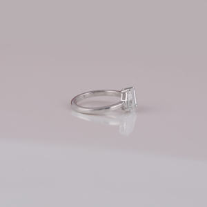 Anillo de diamante de corte radiante de pera de dos piedras de lujo diamante cultivado en laboratorio personalizado 14K oro blanco sólido joyería fina regalo para mujeres - Product Image 5