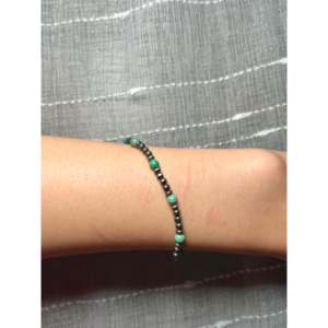 Navajo-Made Kingman Turquoise & Sterling <b>Silver</b> Stretchy <b>Bracelet</b> Ball Shape Pattern for Gift - Product Image 2
