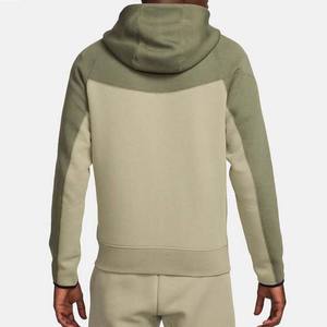 Sweat-shirts à capuche zippés pour hommes en spandex/polyester, unis, séchage rapide, écologiques, streetwear, décontractés, prix de gros - Product Image 2