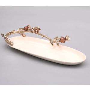 Bandeja de servicio ovalada negra de aluminio para bodas y cenas de Ramadán para servir alimentos y fines decorativos - Product Image 6