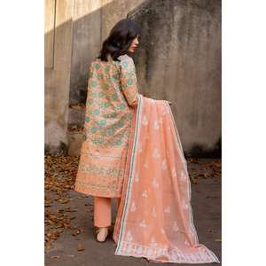 Ensemble de costume 3 pièces en velours côtelé imprimé pour femmes, couleur pêche - Product Image 2