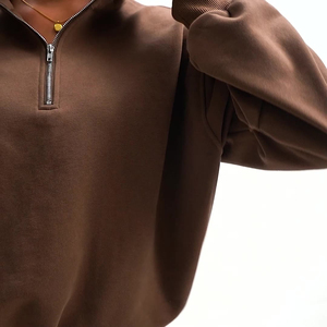 Sweat à capuche d'hiver pour femmes avec fermeture éclair High Street Style unisexe Double poches surdimensionné sweats amples haut vêtements d'extérieur en cuir - Product Image 6