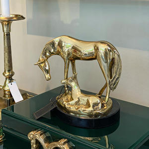 Top Tendance Showpiece En Aluminium Cheval Sculpture En Métal Artisanat En Aluminium Sculpture Décoration Intérieure Cheval Ensemble de 2 Pcs Sculpture - Product Image 1