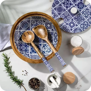 Cher mariage couvercle en bois bol de service Royal Restaurants hôtel maison nourriture décorative bol en bois cuillère serveur bol sans danger pour les aliments - Product Image 1