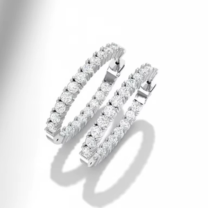 Pendientes de Aro de Oro con Diamantes de Imitación para Mujer - Product Image 1