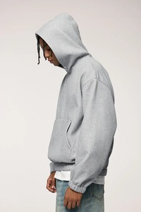 Sweat à capuche zippé surdimensionné en molleton de coton épais 330 g/m² pour homme, coupe classique, vierge, impression numérique, idéal pour l'hiver - Product Image 2