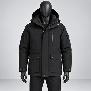 Chaqueta de Plumón Casual con Capucha para Hombre, Chaqueta de Invierno con Cremallera, Resistente al Viento e Impermeable, con Forro Interior Desmontable - Product Image 3