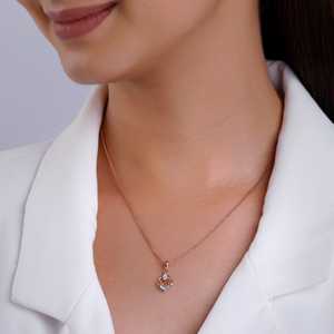 Colliers élégants avec pendentif en diamant Cocoon Lab en or rose avec pierres éblouissantes - Product Image 3