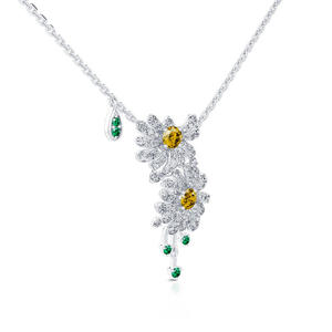 สร้อยคอแฟชั่นเงินแท้ลายดอกเดซี่คู่ Jeulia - Product Image 2