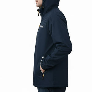 Veste coupe-vent à capuche pour homme la plus populaire, imperméable, respirante, faible MOQ pour la vente en ligne avec logo frontal - Product Image 3