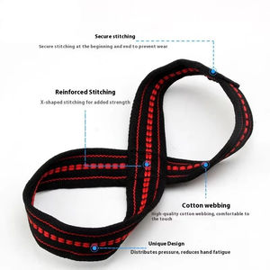 Misha Sports Figura de algodón personalizada de 8 correas de levantamiento de pesas-Diseño antideslizante portátil sin estiramiento de alta calidad - Product Image 3