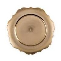 Assiette à dîner ronde or laiton métal plastique mariage assiettes de présentation fête moderne 13 pouces assiettes de présentation gros métal pigmenté