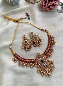 Joyería de moda Bohemia Vintage de alta calidad, collar de pendiente nupcial indio chapado en oro de 18 quilates, conjunto de joyería para boda - Product Image 6