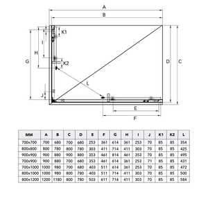 ตู้กั้นอาบน้ำแบบเลื่อนสีดำด้าน ดีไซน์อิตาลี ยี่ห้อ Koricini ขนาด 80x80 ซม. โครงเซริกราฟาโต เฟอร์นิเจอร์ห้องน้ำ - Product Image 6