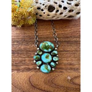 Collier en turquoise de la montagne du Sonoran et argent sterling de Kathleen Chavez pour les occasions spéciales - Product Image 1