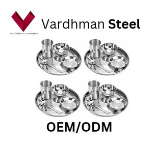 2025, superventas, juego de cena de acero inoxidable de 20 piezas, patrón de plantas, cubiertos, platos, vajilla - Product Image 5