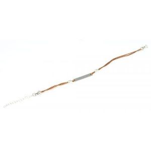 925 Sterling <b>Silver</b> Fashion <b>Cuff</b> <b>Bracelet</b> with White Thread Plate - Product Image 3