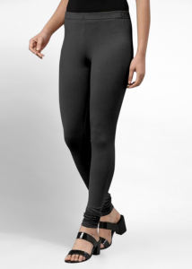 Trendmalls Femmes Super Peigné Coton Élasthanne Stretch Churidar Longueur Leggings Ultrasoft Ceinture Tissu Tricoté Noir (WL03) - Product Image 5