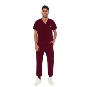 Compre al por mayor Diseño de cuello en V Estilo Jogger Unisex Scrubs Médico Scrubs Enfermera Manga corta Scrub Set Tela de poliéster - Product Image 5