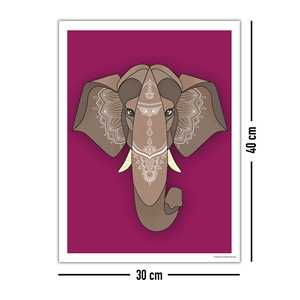 Impresión artística de elefante asiático de Madeleine, elegante patrón de naturaleza muerta - Product Image 3