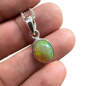 925 argent massif classique pendentif bijoux pour femmes 925 argent Sterling opale pierres précieuses Style Boho pendentif fait main cadeau pour maman - Product Image 1