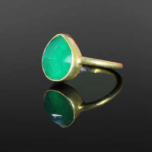 Venta al por mayor Anillo de plata esterlina 92,5 con forma de pera Piedras preciosas de ónix verde Piedras preciosas sueltas Categoría de producto - Product Image 4