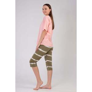Conjunto de Pantalones Capri y Top Corto con Cuello en V y Hombros Descubiertos para Mujer - 14-1420TCX - 14-1420TCX - Product Image 6