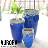Pot de fleurs en céramique vietnamienne artisanale de style européen, différentes tailles, personnalisable en usine, pour la maison et le jardin, emballage à marque privée