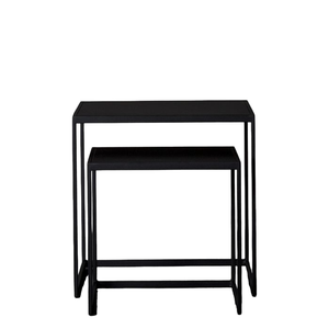 Customized Corner Aluminium and Iron <b>Side</b> <b>Table</b> Set of 2 Pieces Square Top Nesting <b>Table</b> for Living Room and Bedroom Furniture - Product Image 2