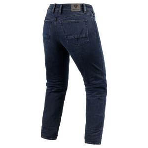 Pantalon en jean pour homme, coupe droite classique, taille mi-haute, confortable, délavage indigo foncé - Product Image 2