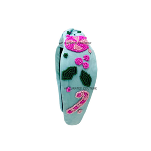 Diadema de pelo con cuentas de semillas de algodón hecha a mano para niñas, diseño anudado, accesorio de fiesta de Navidad, última Personalización de moda - Product Image 3