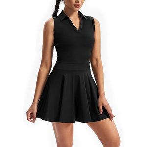 ชุดเดรสเล่นกีฬาแขนกุดสำหรับผู้หญิง, ชุดเดรสยาวปานกลางแขนเสื้อสไตล์เกาหลี - Product Image 4