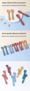 Ensemble de fourchettes et cuillères en silicone pour bébés, ustensiles d'alimentation complémentaire, kit de vaisselle d'apprentissage pour tout-petits - Product Image 4