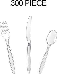 Ensemble de couverts en plastique, fourchettes, cuillères, couteaux jetables, argenterie lourde, sans danger pour les aliments, recyclable, PS, écologique - Product Image 2